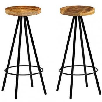 vidaXL Bar Chairs 2 pcs Solid Mango Wood