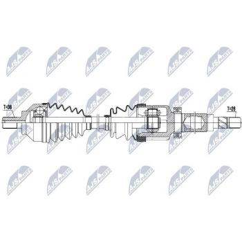 Árbol de transmisión NTY NPW-FR-082 para FORD y VOLVO, compatible con códigos 1477841, 1798101, 4N513B436XK