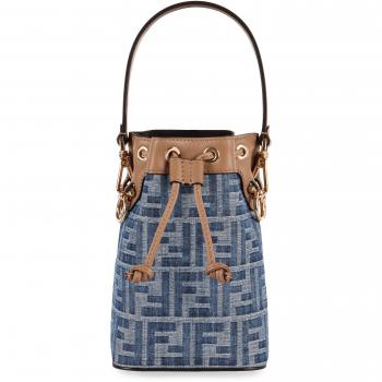 Fendi Women's Mon Tresor Mini Denim Bucket Bag