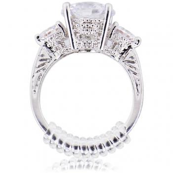 Ajustador de talla de anillo con paño pulidor de joyería; medidor de anillos transparente de 2 tallas, paquete de 12
