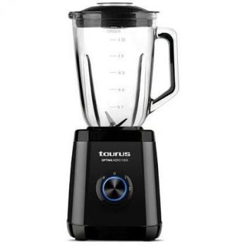 Taurus Optima Nero 1300 Batidora de Vaso con Jarra de Cristal, 1300W