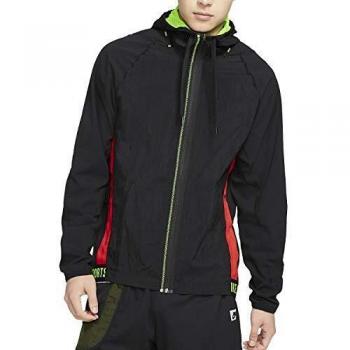 NIKE M Nk FLX Jkt Px Hooded Full Zip LS Top, Hombre, Black/Black/Electric Green/Scream Green, S