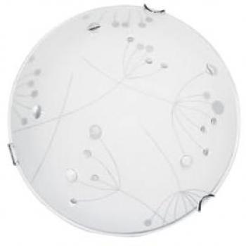 Lámpara de Techo Maryland Epikasa, Metal y Vidrio, Cromo y Blanco, 50x50x11 cm