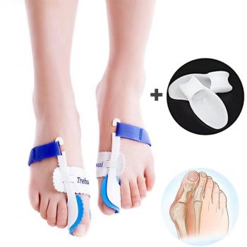 Trehai Corrector de Juanetes, Separador para Hallux Valgus Farmalastic Dedos Pie, Silicona Toe Separators, Bunion Corrector, Toe Protectores, 2 par para Uso Nocturno y diurno