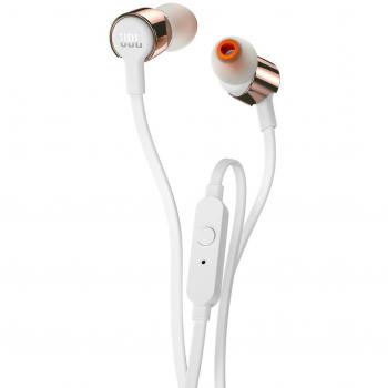Auriculares Intraaurales JBL Tune 210 con Micrófono, 96dB, Color Oro Rosa