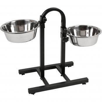 Comedero Doble Inox Delux con Soporte 2.8 L para Perros