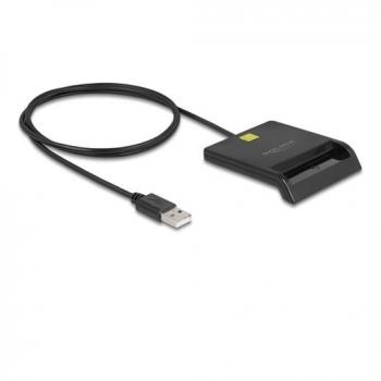 Lector de Tarjetas Inteligentes USB 2.0 con Chip de Contacto - Delock 91724, Negro