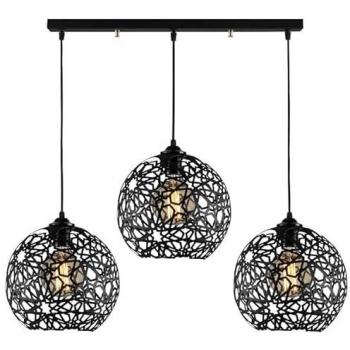 Lámpara de Suspensión Siena, Metal Negro, 75x25x115 cm