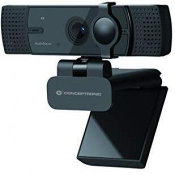 CONCEPTRONIC Webcam AMDIS08B 4K Ultra HD con Doble micrófono