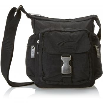 Bolso de Hombro Camel Active Journey, Negro, Nylon Ligero y Robusto, Funcional para Todas las Ocasiones