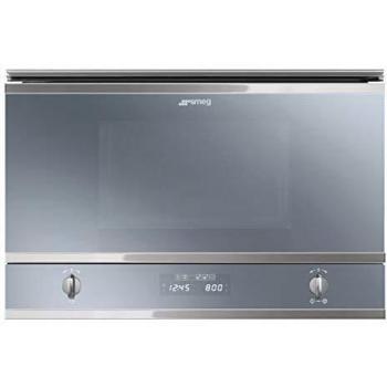 Microondas con Grill SMEG MP422S, Integrable, 22 Litros, 950W, Acero Inoxidable, Plata