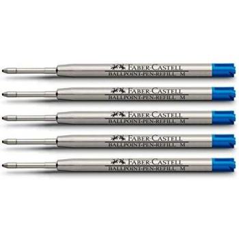 5 X Faber-castell Ballpoint Refill Medium Blue