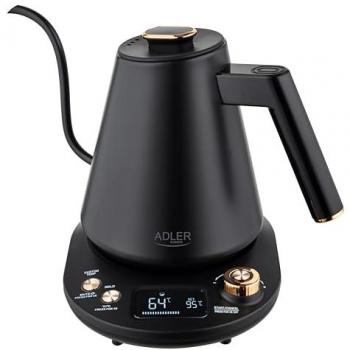Hervidor eléctrico Adler AD 1349, 1L, 1100W, negro con boquilla larga