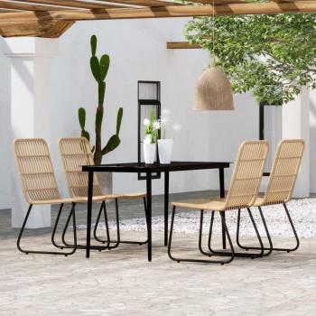 5 Piece Oak Garden Dining Set