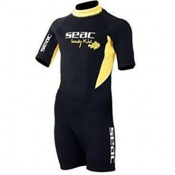 Seac Kids SHORT BODY FIT 2.5 MM - Neopreno para buceo para niño, color azul y negro, 5 años