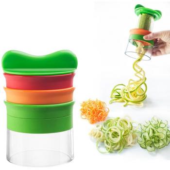 EETCK 3 en 1 Cortador de Verduras en Espiral Multifuncional Rallador con 3 Cuchillas en Espiral para patatas/pepinos/calabacín/rábanos