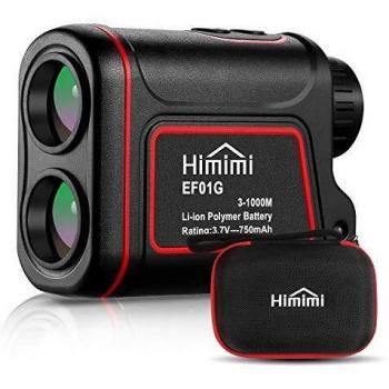 Himimi Telémetro de Golf 1100 Yards / 1000 m, Telémetro Láser Golf Medición de La Velocidad 0~300 km/h, Aumento x6 y Carga USB, Impermeable IP54, para Golf,Caza, Tiro con el Arco
