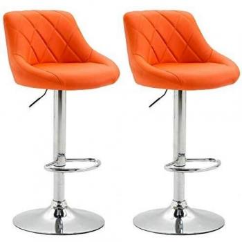 Set de 2 taburetes giratorios y ajustables en altura Lazio Naranja