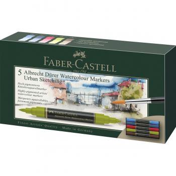 Estuche con 5 Marcadores Acuarelables Albert Dürer Esbozos Urbanos Faber-Castell