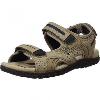 Geox Strada Men's Open Sandals Beige/Navy Size 42