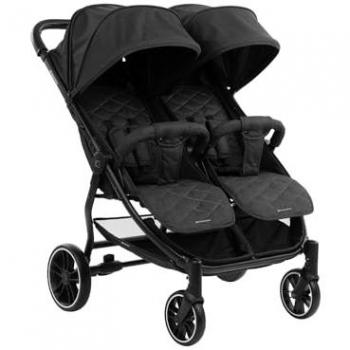 Cochecito Gemelar Kikkaboo Happy 2 - Plegado Rápido, Aluminio Ligero, Hasta 15 kg por Niño
