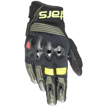 Alpinestars Halo Leather Motorcycle Gloves - Black/Yellow, High Visibility, Adult Male