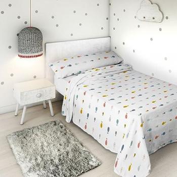 Juego de Sábanas Infantil 100% Algodón Mapa Mundi Coordinado Cama 90 Fabricado en España