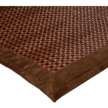 Tapete trenzado de paja impermeable 160 x 230 cm color marrón para interior y exterior