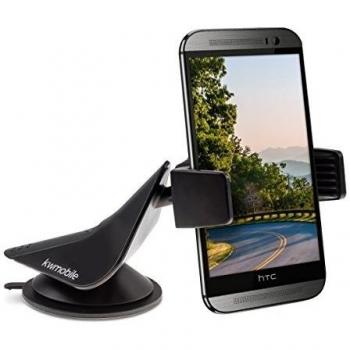 kwmobile soporte para el parabrisas del automóvil para HTC One M8 / Dual - soporte automóvil con ventosa en negro