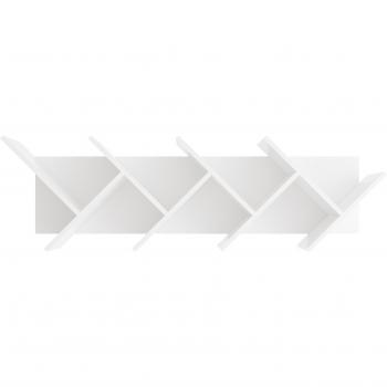 Estantería geométrica para pared blanca de FMD, dimensiones 127,5 cm, ideal para libros y decoración