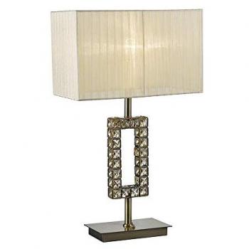 Lámpara de mesa Florence rectangular con pantalla crema 1 bombilla latón antiguo / cristal