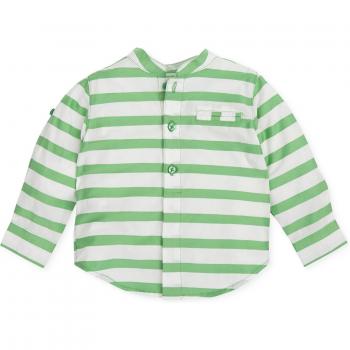 Camisa de bebé niño de jacquard con cuello mao Tutto Piccolo
