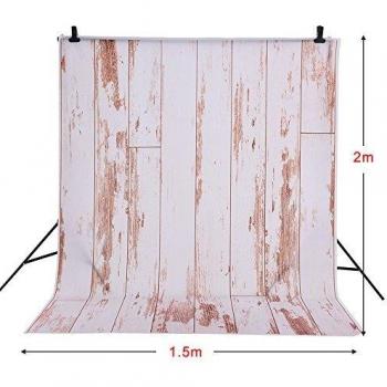 Andoer 1.5 * 2m Fondo Fotografía Telón de Fondo Patrón de Tablero de Madera para Niños Bebé Estudio de Foto