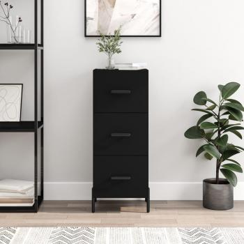 Armario negro de madera multicapa 34,5x34x90 cm