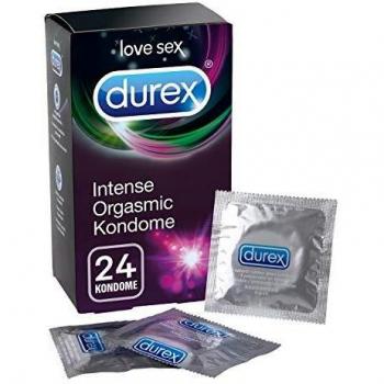 Durex Condones orgásmicos intensos acanalados y tachonados con estimulación para una satisfacción intensiva 24 piezas