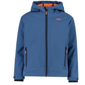 CMP Kids Softshell Jacket with Fixed Hood - Blue (Size 128)