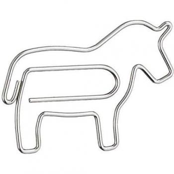 Midori 43154 - Clips de papel, diseño caballo, naranja