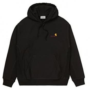 Carhartt WIP Men's Relaxed Fit American Script Hoodie - Black - Size: XL