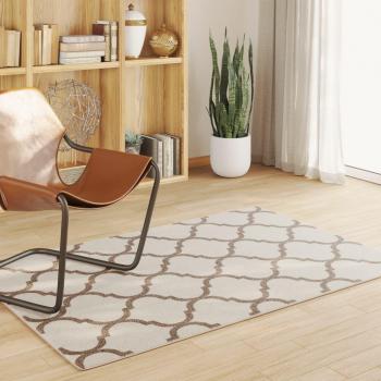 Alfombra antideslizante de pelo corto 120x180 cm color hoja, geométrica, para interior y exterior, ideal para sala de estar, dormitorio y salón