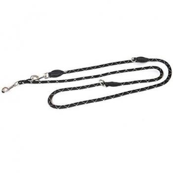 Julius-K9 Correa de SOGA Ajustable IDC, 12 mm x 2,2 m, Negra con Franja Fluorescente