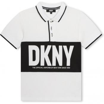 Polo de niño DKNY de manga corta con dibujo frontal D60019