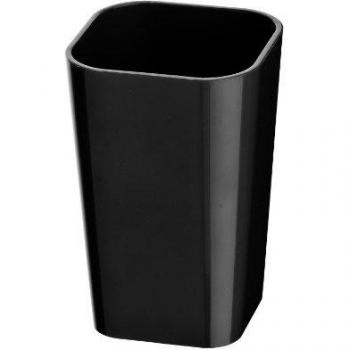 Wenko Vaso para Cepillos de Dientes, Poliestireno, Negro, 7.3x7.3x11 cm