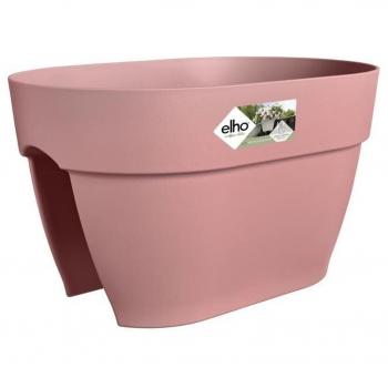 Maceta Elho Vibia Campana 40 cm - Jardinería para Balcón y Exterior - Color Rosa Polvoriento (Dusty Pink) - Dimensiones: 26 x 39 x 22 cm