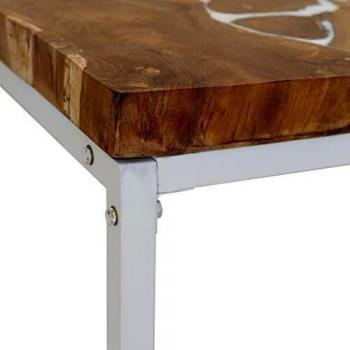 vidaXL Coffee Table Teak Resin 110x60x40 cm White and Brown