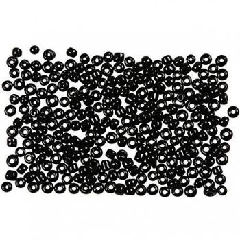 Cuenta de rocalla, medidas 11/0 , medida agujero 0,8 , negro, 25gr
