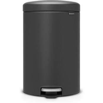 Brabantia NewIcon Cubo de basura de pedal, Acero Inoxidable, Mineral Reflective Blue, 20 litros