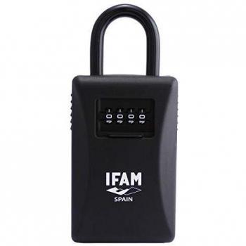 IFAM| Candado Guarda llaves G2| Espacio para 20 llaves| Combinación 4 rodillos de 10 Cifras| Arco de acero| Color Negro| Actividades aire libre