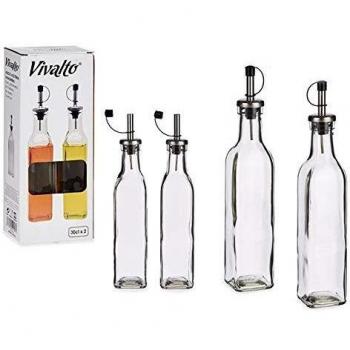 TU TENDENCIA ÚNICA Juego Dispensador de Aceite y Vinagre 30 Cl. Aceitera y Vinagrera de Cristal