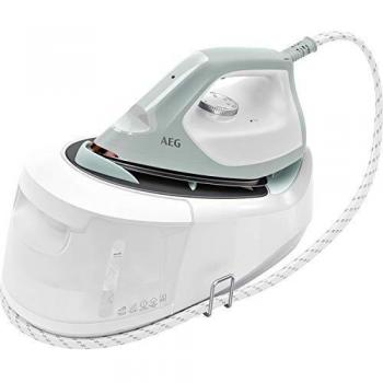 AEG ST6-1-4LG Centro de Planchado a Vapor, Potencia 2400 W, Depósito Extraíble 1.2 litros, 5 bares de presión de vapor, Sistema Antical, Suela Acero Inoxidable Anodizado, Verde y Blanco
