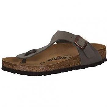 Birkenstock Gizeh Unisex Birko-Flor Nubuck Sandals - Comfortable Minimalist Design in Gray, Size 35